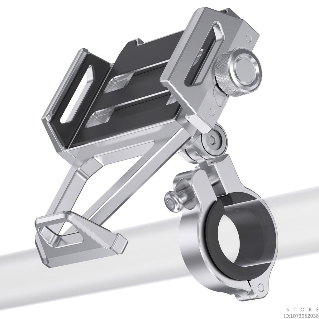 Aluminum Mobile Phone Holder for Motorcycle, Handlebar Bike Phone Mount,Suitable for Cycling, Mountain and Off-road