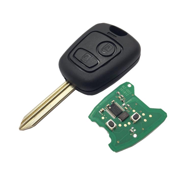 Peugeot 2-Button Car Key with 7961 Chip, Compatible Key Blank, 433 MHz Frequency