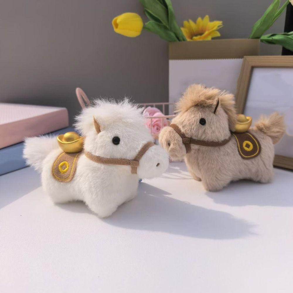 Mascot Dolls Yuanbao Pony Pendant Cute Stuffed Animal Keyring Plush Horse Keychain Year of Horse