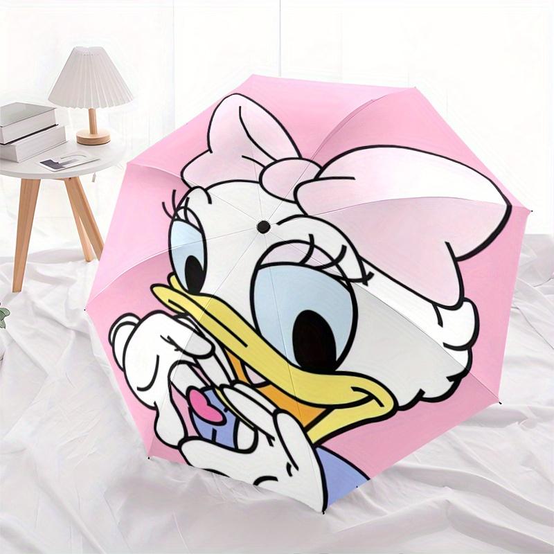 

1pc Daisy Duck Pattern Automatic Umbrella is Fashionable and Good-Looking, a Portable 3-Fold Umbrella, Suitable for Travel and Daily Use, a