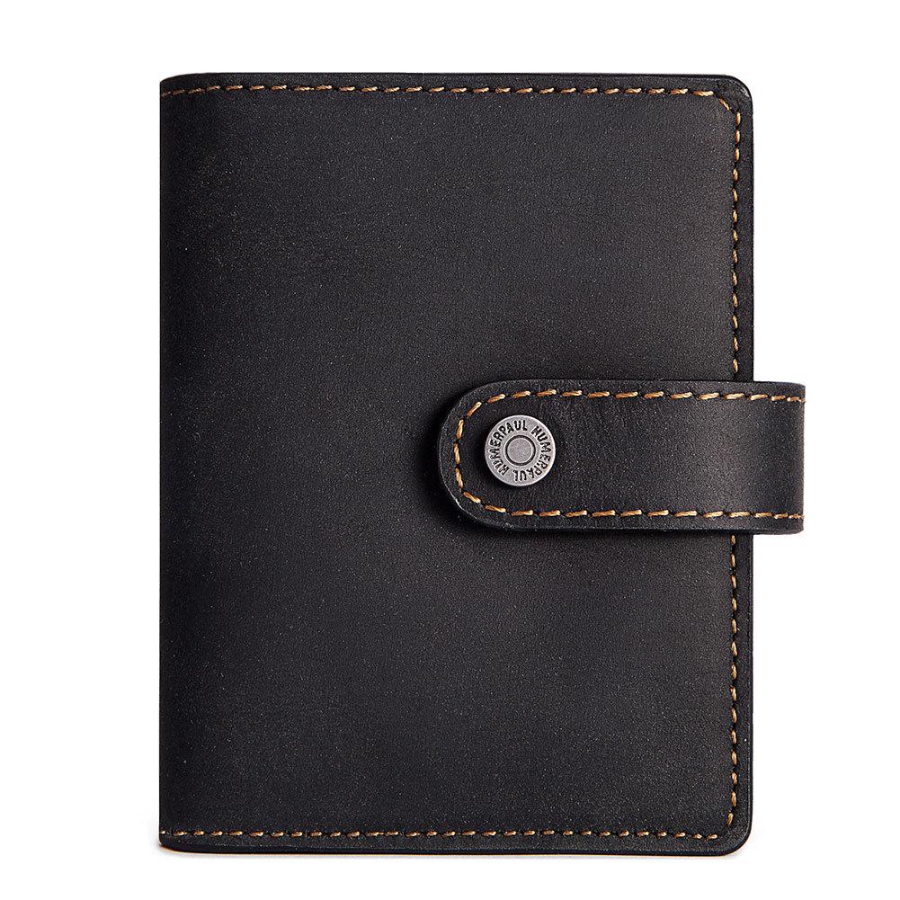 Men's Crazy Horse Leather Coin Purse with RFID Anti-Magnetic Protection, Vintage Short Wallet with Zipper, Genuine Leather Card Holder