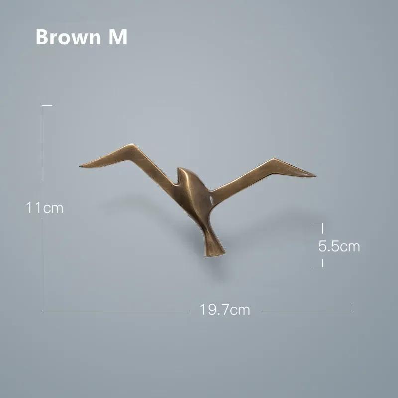 Luxury Pure Copper Seagull Statue Wall Hanging Metal Bird Sculpture Ornament Retro Office Cafe Wall Decoration Home Decor Gift