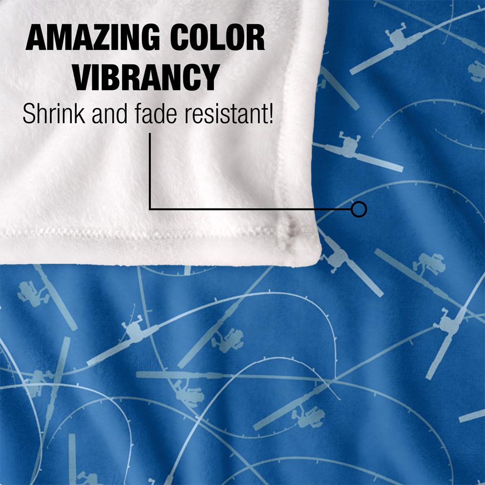 JQ Licensing Silky Patterned Fishing Supersoft Blanket