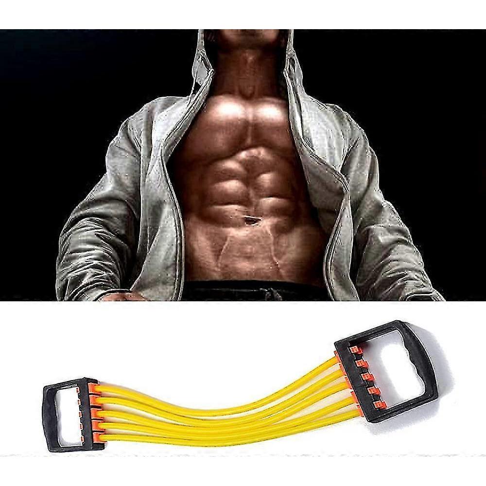 Chest Expander Resistance Band, Sports Chest Expander, Adjustable 5 Spring Latex Chest Expander For Chest Expander Resistance Training, Yellow