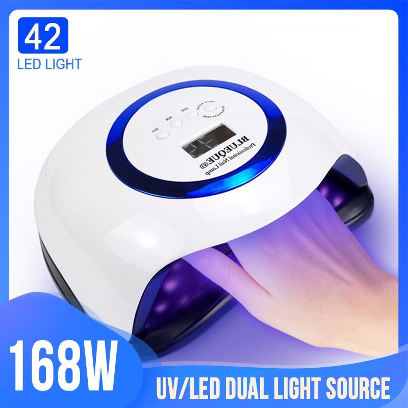 

42LED маникюрный светильник для ногтей, сушилка для гелевого лака для ногтей с датчиком движения, сенсорный переключатель, 4 режима таймера