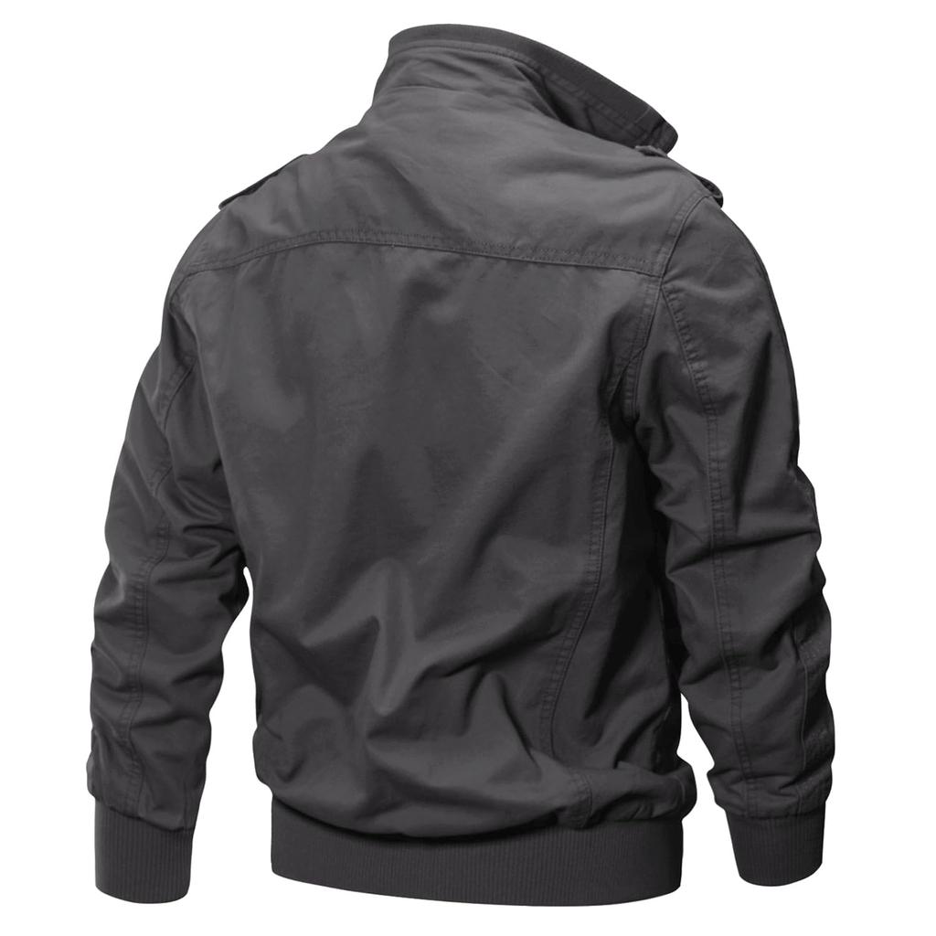 KEFITEVD Plus Cold Weather Motorcycle Military Stand L Men's Jacket, Size, Windbreaker, Jacket, Windproof, Autumn, Outdoor, Style, Collar, Blouson,