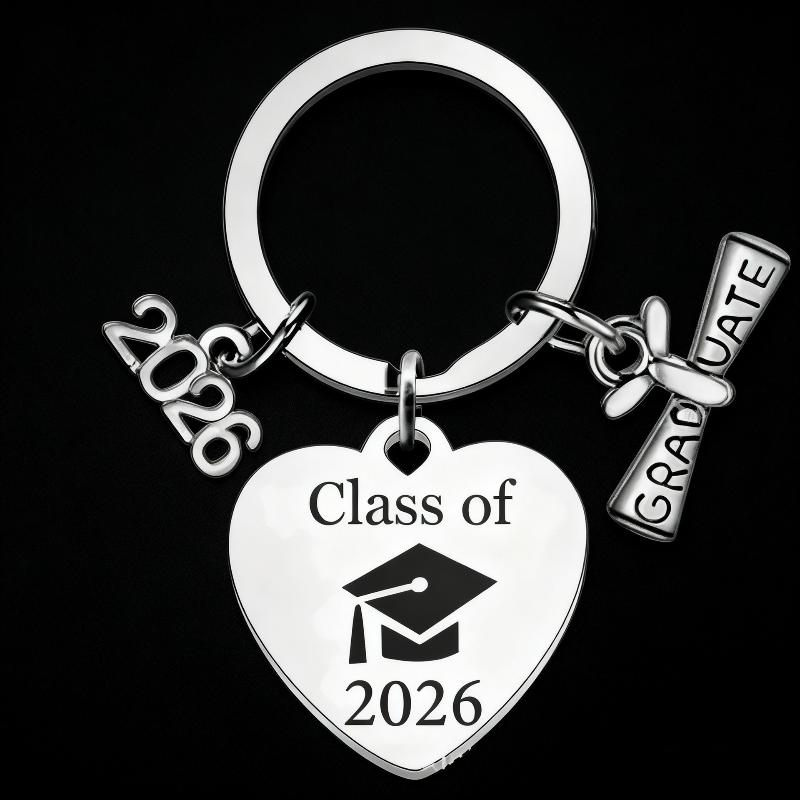 2026 Graduation Gifts School Graduation Keychain Stainless Steel Keyrings Personalized Accessories Fashion Pendant