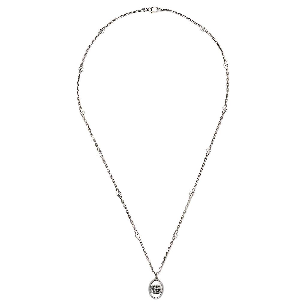 Gucci Double G Series Double G Detail Shiny Necklace Women necklace Silver YBB632540001
