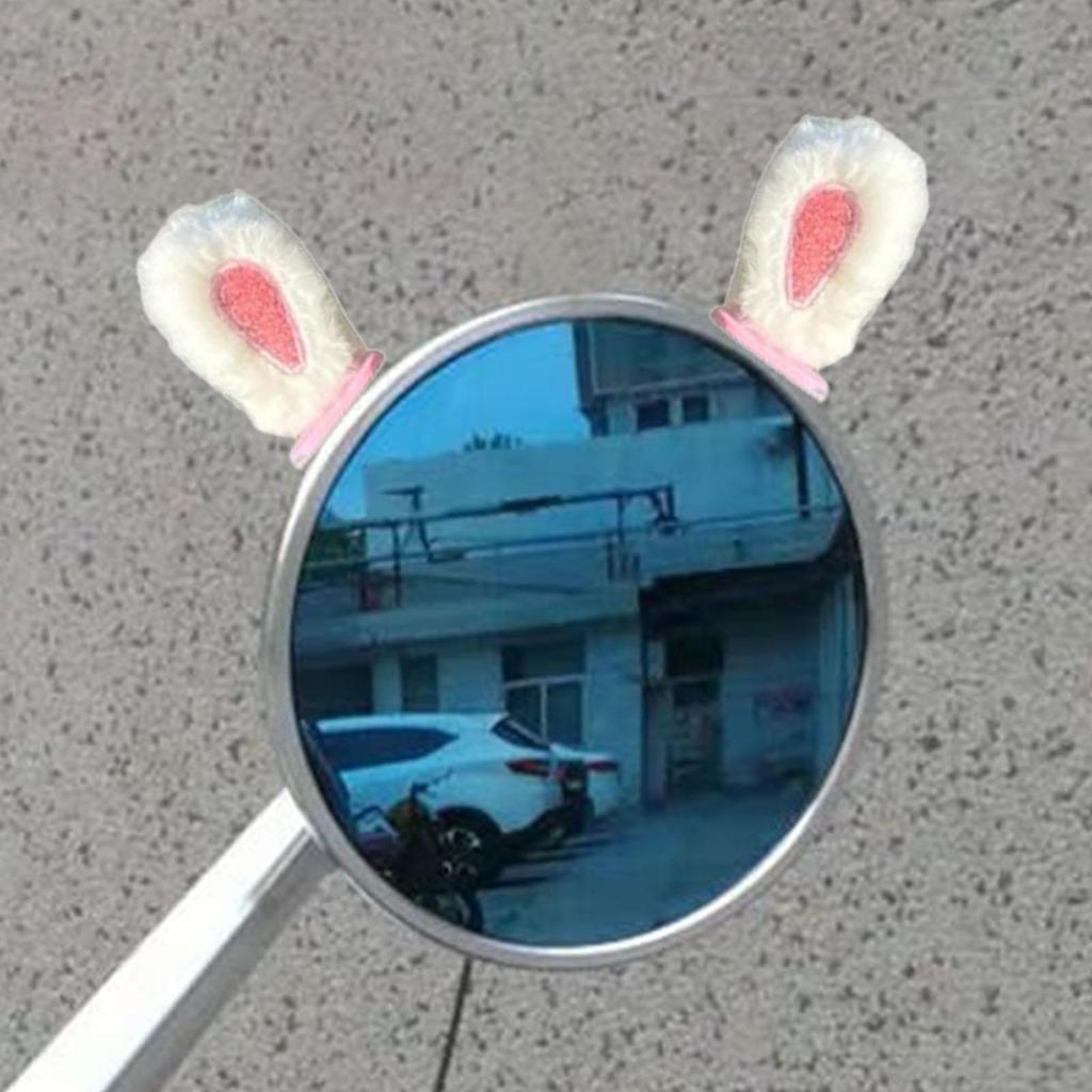 Plush Ears Attractive Versatile Easily Install Creative Design 2x Helmet Soft Ear Electric Scooter Rearview Mirror Decoration