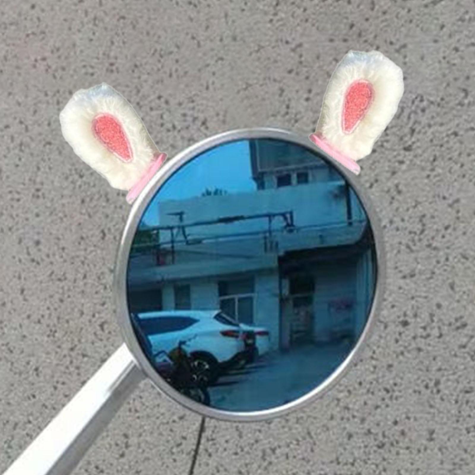 

Plush Ears Attractive Versatile Easily Install Creative Design 2x Helmet Soft Ear Electric Scooter Rearview Mirror Decoration