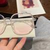 New Trend Korean Oversized Gradual Pink Powder Blusher Myopia Glasses Anti Blue Light Blocking Computer Eyewear Diopter 0 To-4.0