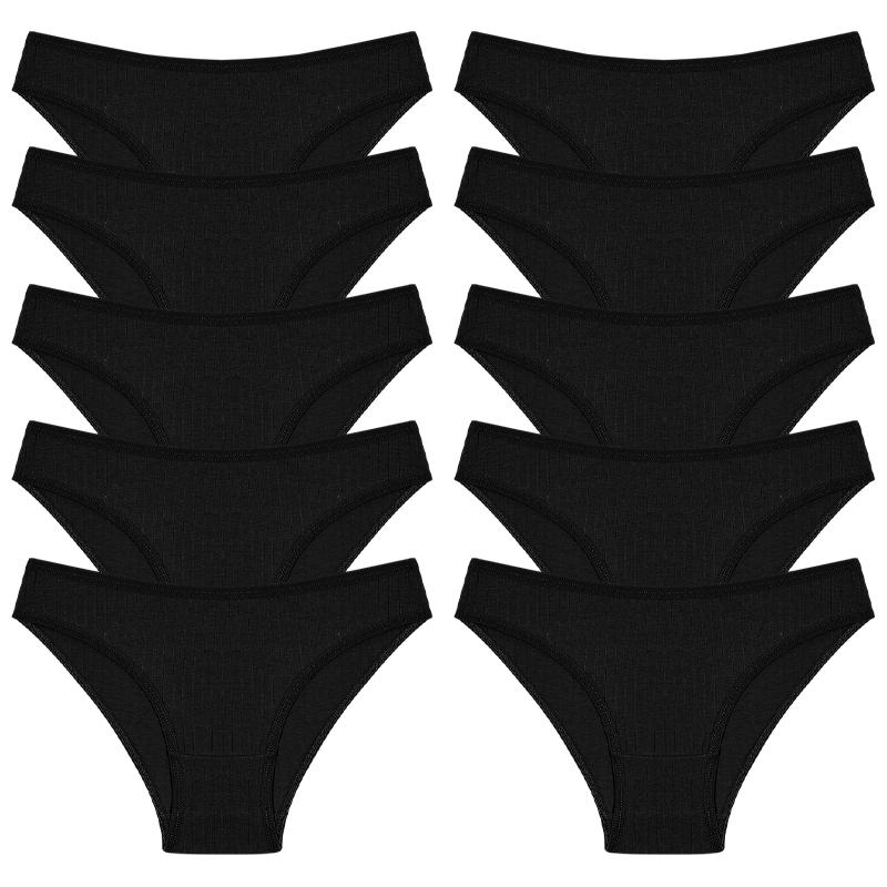 

10 шт. женские хлопковые трусики сексуальное дышащее нижнее белье женское однотонное удобное нижнее белье полосатые трусы оптовая продажа M-XL M&10pcs
