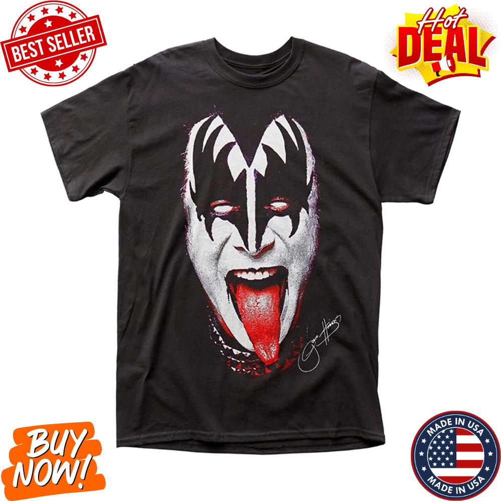 Gene Simmons Style Short Sleeve Cotton T-Shirt Rock Band Graphic Tee Unisex Unisex T-Shirt XL