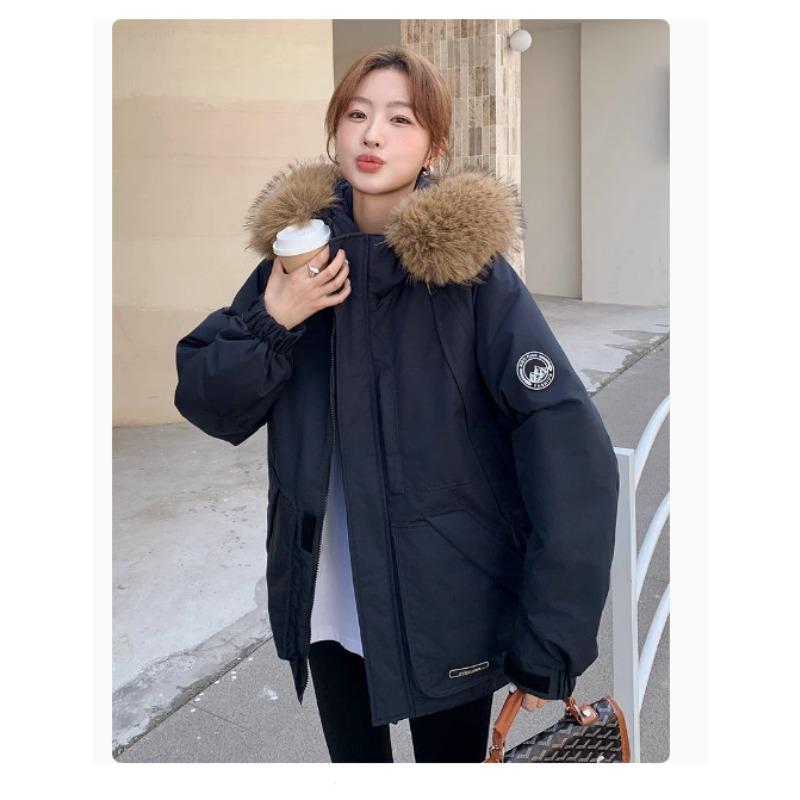 

New navy blue tooling Parker down cotton clothes for women, thickened short jacket for women XL Темно-синій