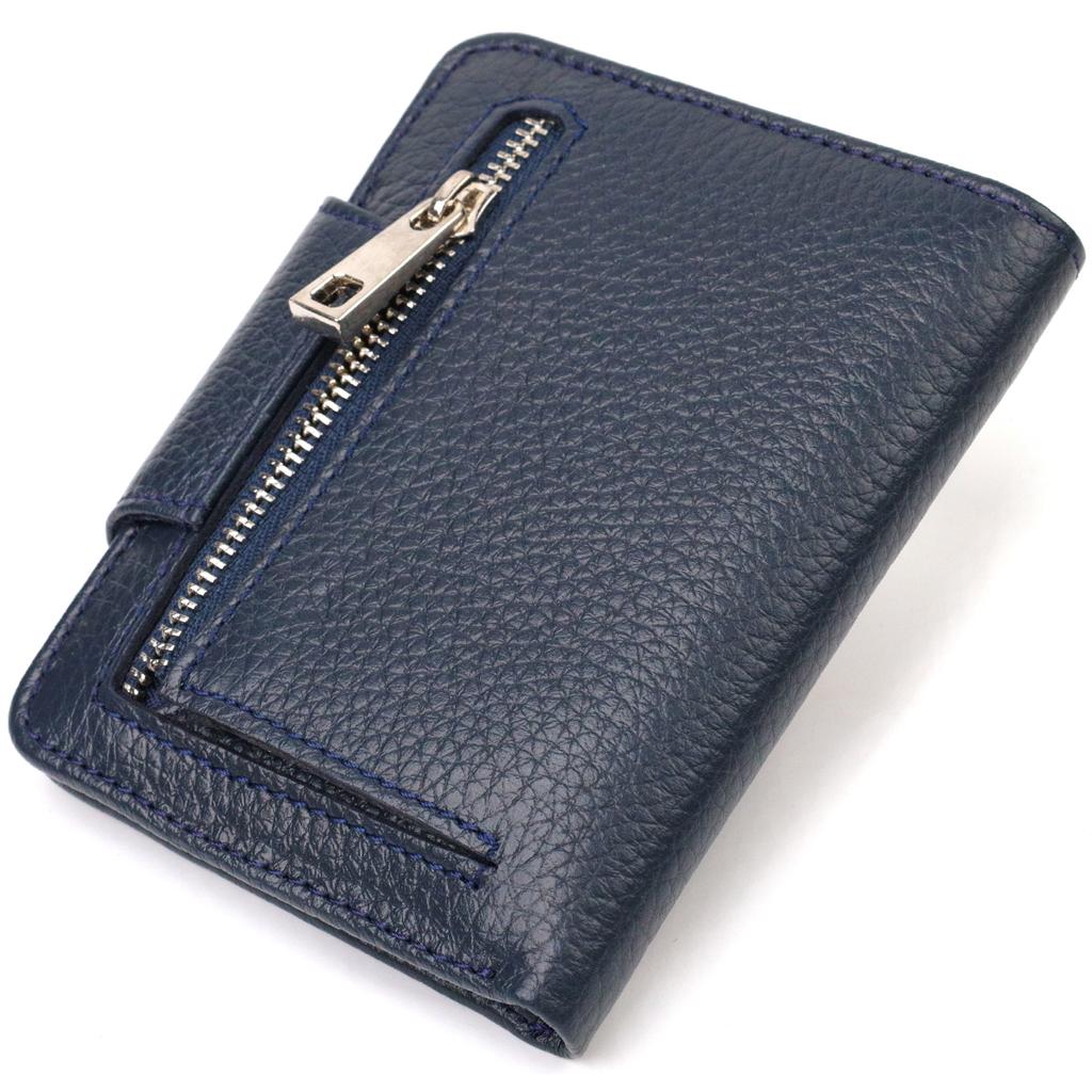 Pohodlná středně velká dámská peněženka z pravé lícové kůže CANPELLINI 21809 Modrá