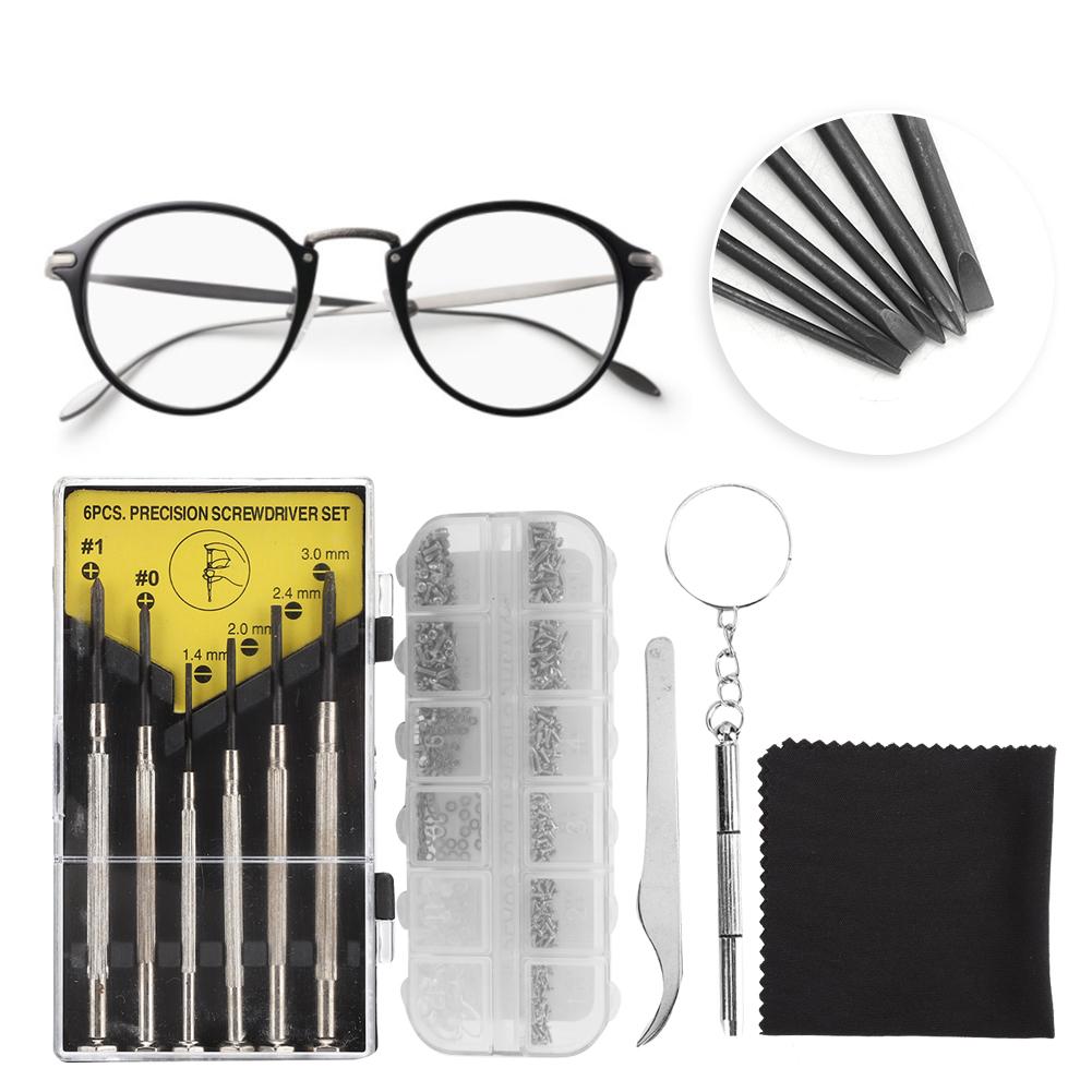 Screwdriver Tweezers Screw Nose Pad Optical Glasses Repairing Maintenance Kit