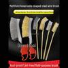 Stainless Steel Wire Brush with Long Handle for Rust Removal - Copper-Plated Industrial Cleaning Brush