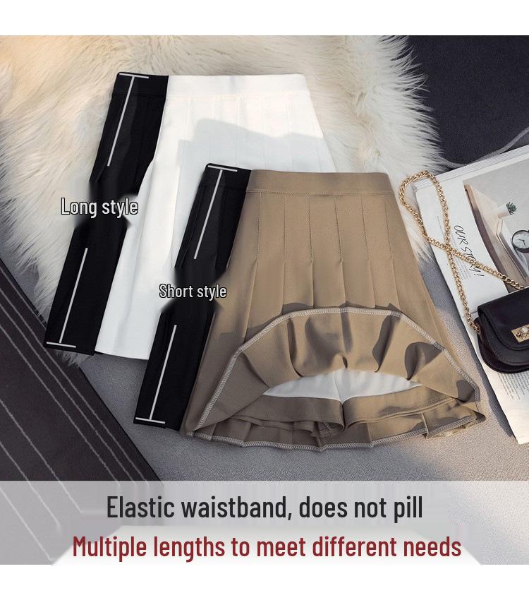 Fustă Midi Plisată Nouă pentru Femei: Subțiere, Talie înaltă, Respirabil, Talie elastică, cu buzunare.