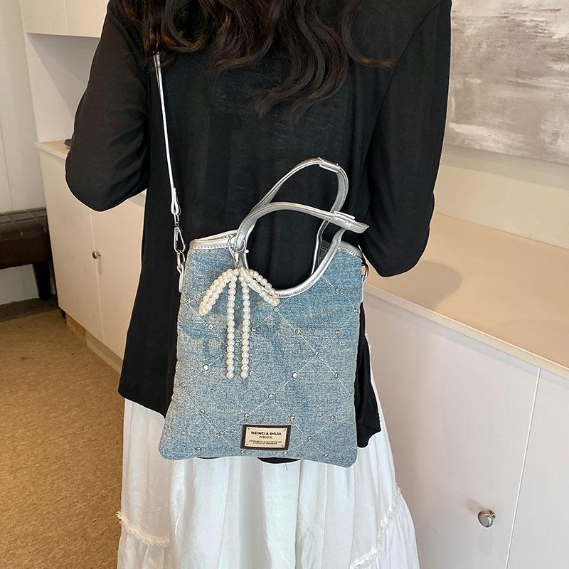Denim bag women's summer new niche underarm bag high-end shoulder tote bag