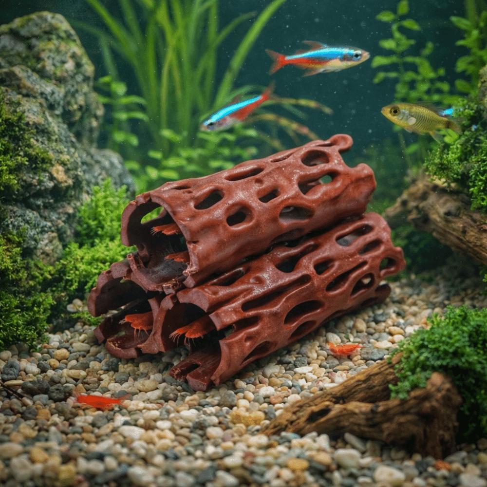 Simulation Shrimp Hiding Cave Tree Trunk Shape Fish Breeding Cave Fish Tank Landscaping