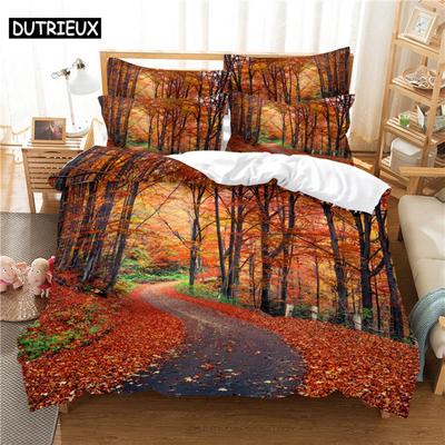 3D Digitaldruck Schnee Baum Bettwäsche Stilvolles Queen Size Bettbezug Set