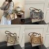 Street Style Tote Bag With Pearl Chain Large Capacity For Daily Use