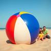 Large Inflatable Beach Ball for Outdoor Parent-Child Games - PVC Three-Color Elastic Football