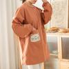 Long Sleeve Pure Cotton Cartoon Smock: Stain-Resistant Apron for Painting, Coffee Shops, and Home Kitchen Use.