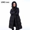 Jinyujie Women's 2025 Winter Hooded Long Puffer Down Jacket