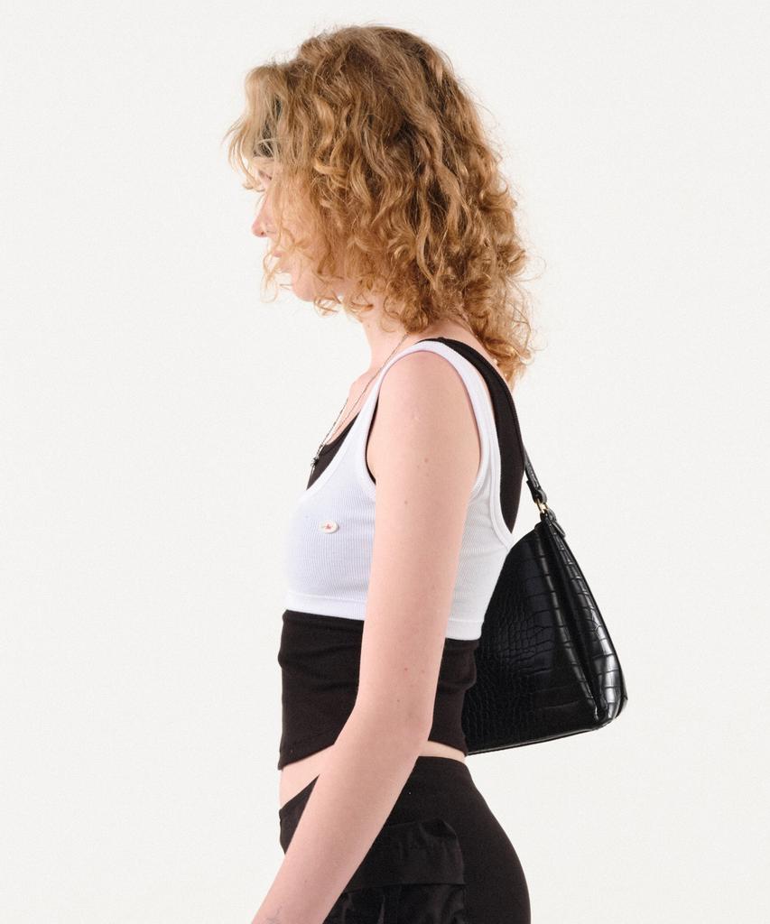 Podeowedeo Crop Ribbed Tank Top (White)