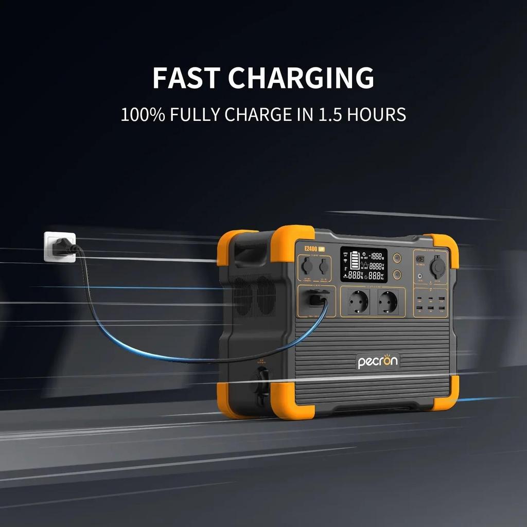 E2400LFP 2400W 2048Wh Stazione di Alimentazione Portatile, Generatore Solare a Onda Sinusoidale Pura, Batteria di Riserva di Emergenza UPS per Campeggio, Camper, Casa, Uso Esterno