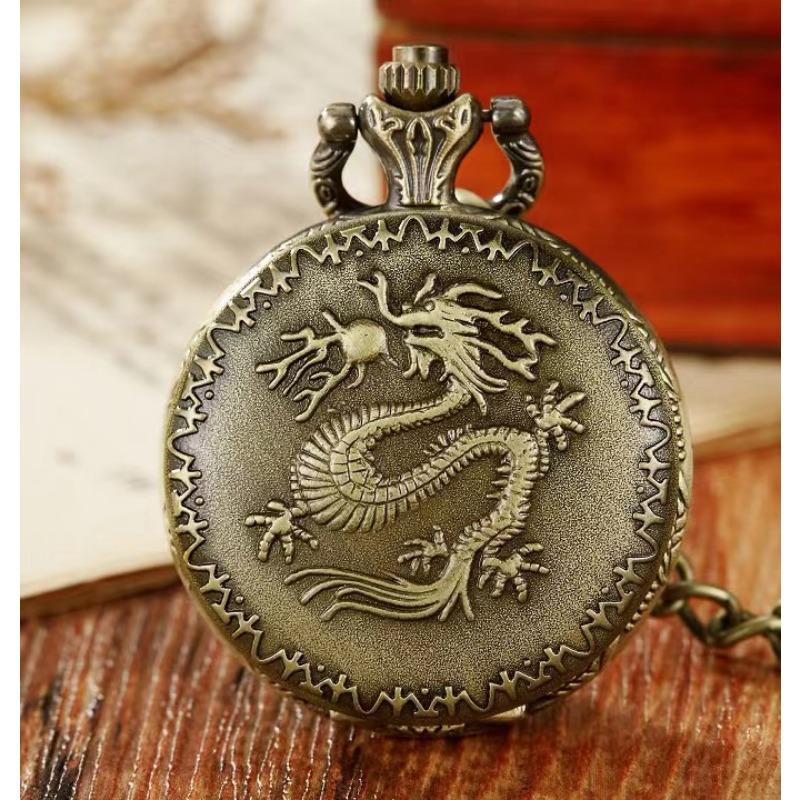 Exquisite Bronze Pocket Watch with Small Heart-shaped Spider Web Shell Watch Necklace, Small Pocket Watch, Gift Pocket Watch Pendant Pocket Watch