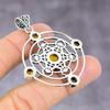 Natural Tiger Eye Gemstone Handmade 925 Sterling Silver Pendant 2.17" T6b41