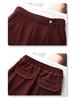 Ankola Women's 2024 Red Wool Pants: Autumn/Winter Collection, Thickened Narrow or Wide Leg Styles