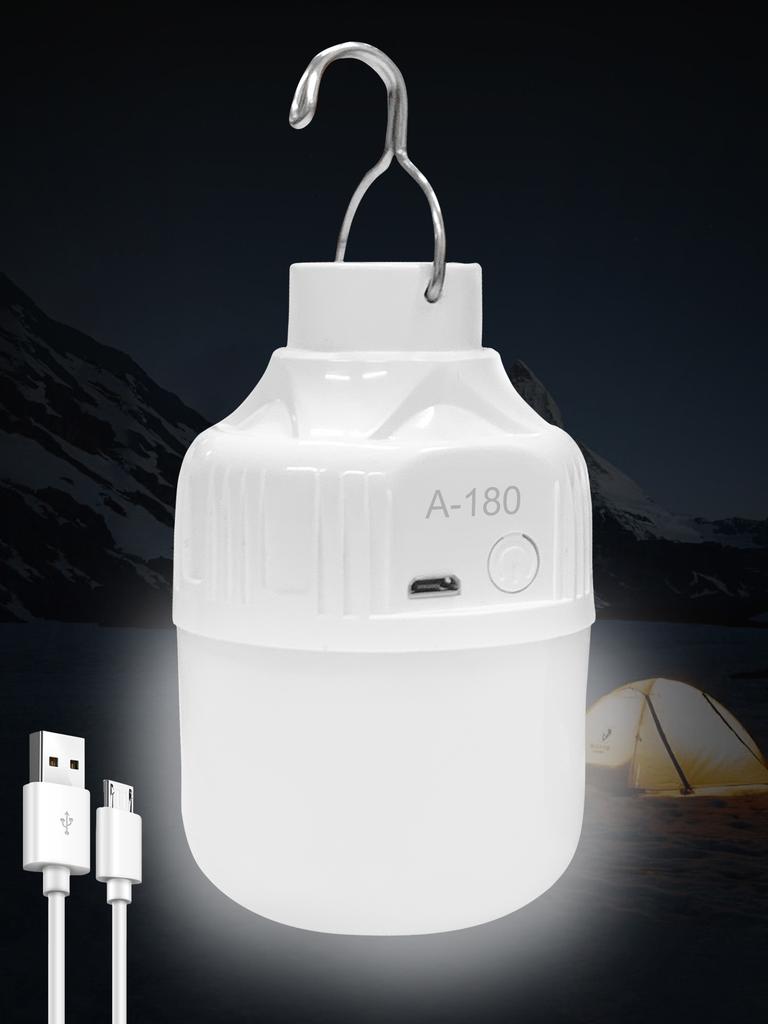 White 1200mAh 3-speed white light USB rechargeable LED hook-type bulb camping lantern power outage emergency light