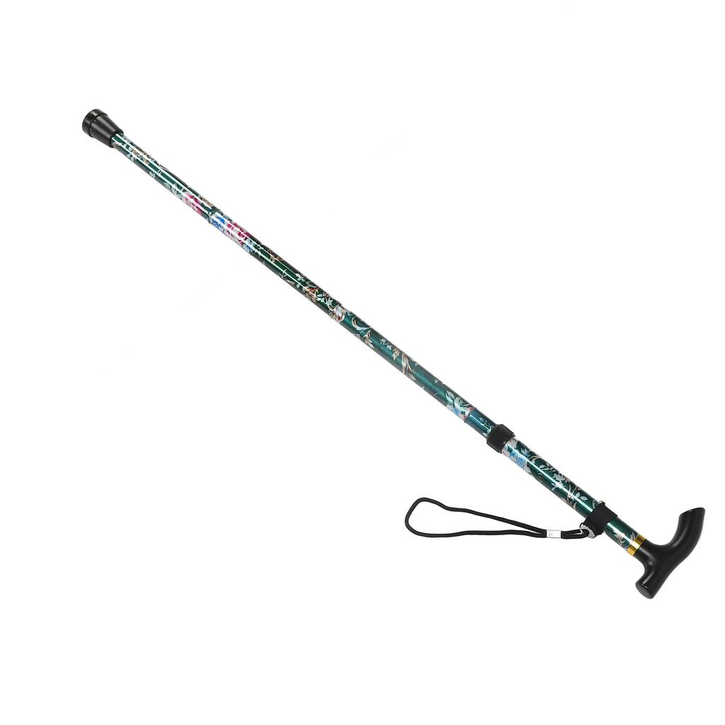 Faltbarer Gehstock 5 Stufen Faltbar Leichtgewicht Bedruckt Kletterhilfe Höhenverstellbar Aluminium