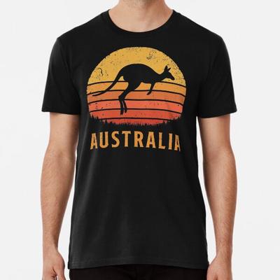 Australien Känguru Retro Premium T-Shirt S bis 5XL Hergestellt in AU/USA T-Shirt