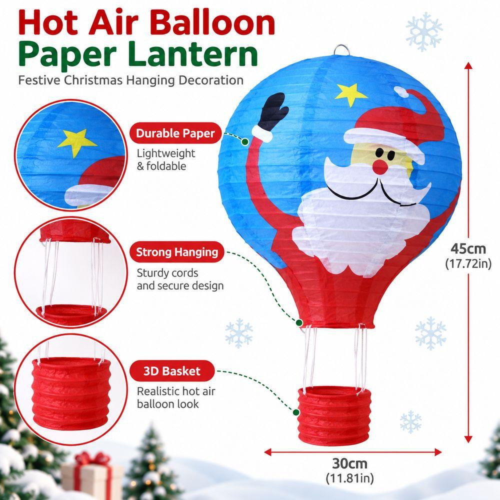 Santa Claus Reindeer Snowman Air Balloon Lantern Paper Lantern Decoration  Christmas Party Decor