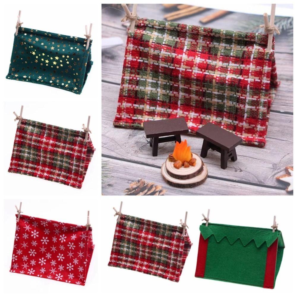 Simulated Outdoor Mini Camping Tent Christmas Decor Miniature Tent Model Doll House Tent  Kids Toy
