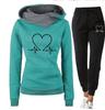 2025 Unisex Printed Sweatshirt & Hoodie Set for Autumn/Winter Casual Jogging