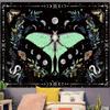 1pc Moon Moth with Phases and Floral Tapestry  Mystical Night Sky Wall Hanging Decor for Bohemian Home Mystical Bohemian Decor