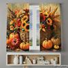 Stück Set Hochauflösende Digital Gedruckte VorhängeHerbstbuntÖlgemäldeStilKürbisBlumeKorbHeimDekorationsstilVorhang Hergestellt Aus Polyester
