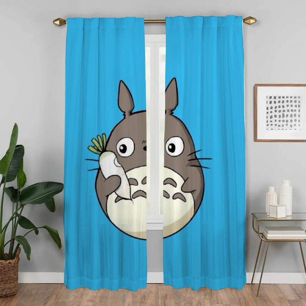 Totoros Curtains Living Room Window Curtain Panel Home Interior Partition Shades Kitchen Anti Mosquito Made Of Polyester Sitting Decor