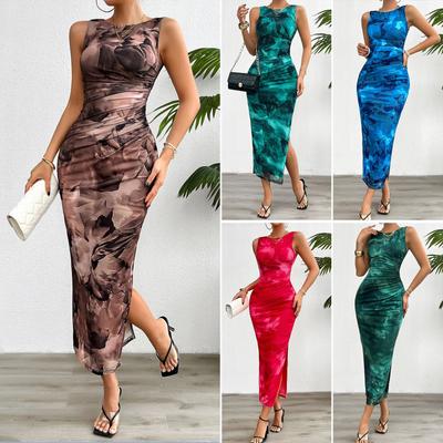 Women's Spring and Summer Temperament Slim Sleeveless Mesh Dress