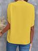 2024 Women's Casual Summer V-neck Loose Solid Color Blouse