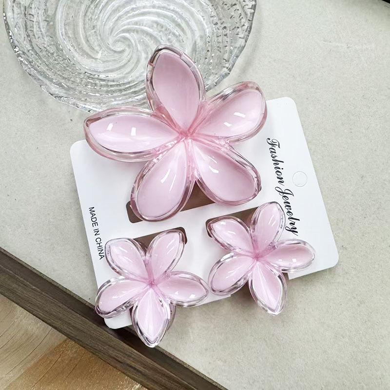 Set di pinze per capelli a forma di frangipani: Accessori per Capelli Floreali in Finto Marmo per Vacanze alla Moda