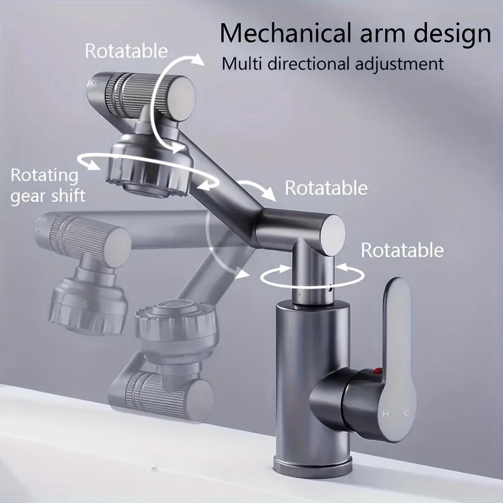 Universal rotating durable bathroom kitchen faucet universal hot and cold household faucet 60cm easy to install design