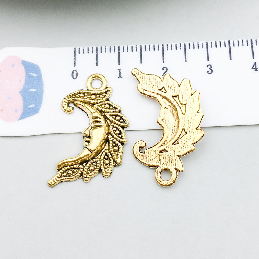 100-Piece Five-Color Alloy Sun, Moon, and Star Pendant Charms for DIY Jewelry