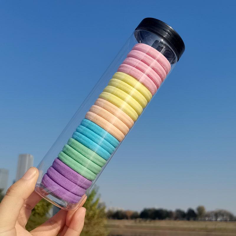 20-Pack Milk Coffee Elastic Hair Ties: Soft, Durable, High-Elasticity Rubber Bands