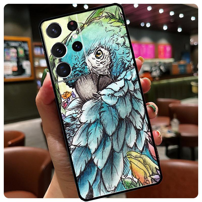 Animal Parrot Bird Phone Case For Samsung Galaxy S23 Ultra S21 S22 S24 S25 Ultra S9 S10 Plus S24 S25 FE Cover